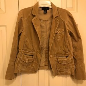 Gently used Camel Corduroy Cropped fitted Blazer Size Medium